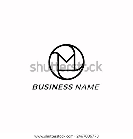 logo design combine lens camera and letter M