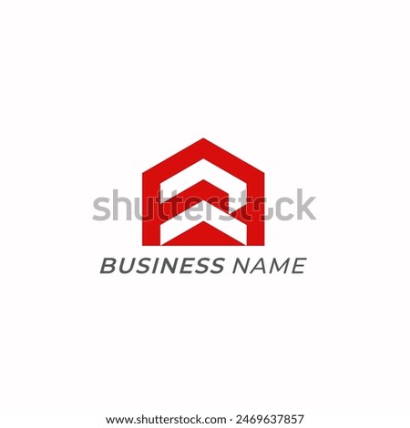 design logo creative letter R and home