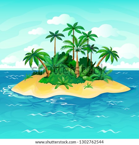 Cartoon Tropical Island Clipart - Francini mazioli