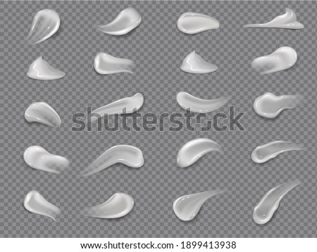 Cream strokes. Natural moisturizing milk creamed texture smear for healthy face skin.  illustration isolated cosmetics smooth drop moisturizer for body or facial moisturing on gray background Сток-фото © 