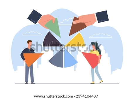 Private equity and personal investment funds and asset ownership. Family budget. planning analyzing income and payment. Money organization Cartoon flat isolated vector financial concept