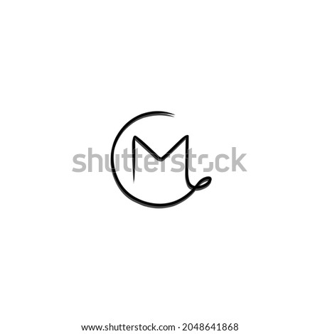 Letter CM, MC, C, M unique logo, minimalist monogram, logotype business, black color, vector illustration Zdjęcia stock © 