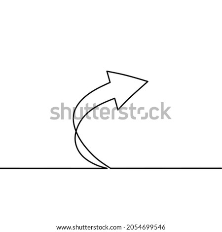 Continuous line drawing of arrow, object one line, single line art, business template, 3d, vector illustration 商業照片 © 