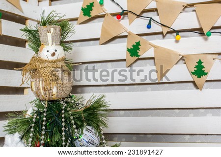 New Year decorations at Christmas, decorative area for a photo shoot