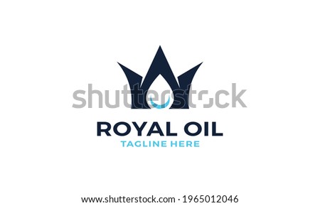 Crown With Oil logo vector icon illustration