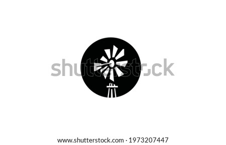 Windmill Logo Vector Icon Illustration