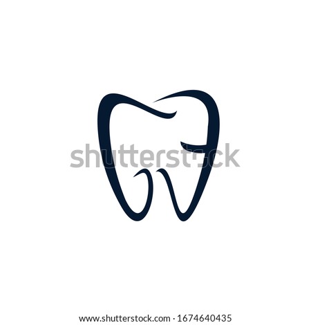 Dental Clinic Logo Tooth abstract design vector template Linear style. the letters GE form the tooth logotype 