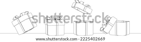 gift box line drawing can be painted or can continue to edit