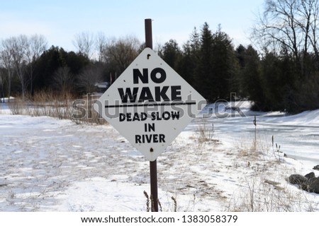 River sign in the frozen lake Zdjęcia stock © 