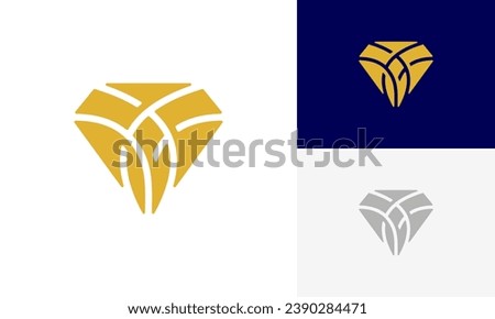 Abstract diamond logo design vector. Creative luxury diamond jewelery elegant logo design vector