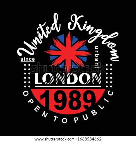 Vector illustration on the theme of LONDON. Typography, t-shirt graphics, poster, print, banner, flyer, postcard - Vector