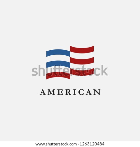 Abstract Simple United States of America flag, USA flag, American Flag Logo icon vector on white background