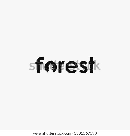 simple wordmark pine forest logo icon vector template on white background