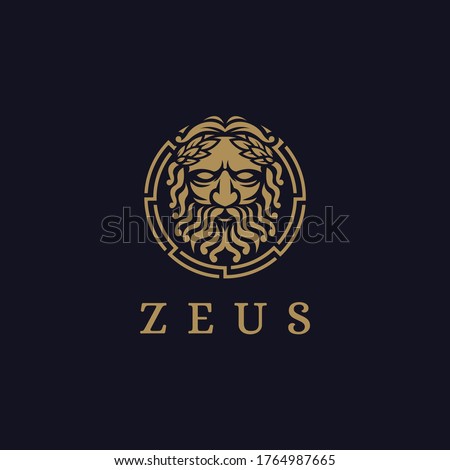 Zeus God logo icon illustration vector on dark background, Lopiter logo, jupiter logo