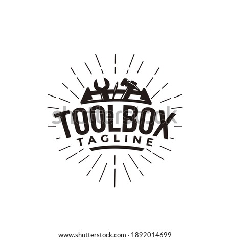 Abstract simple industrial mechanic toolbox logo icon vector on white background