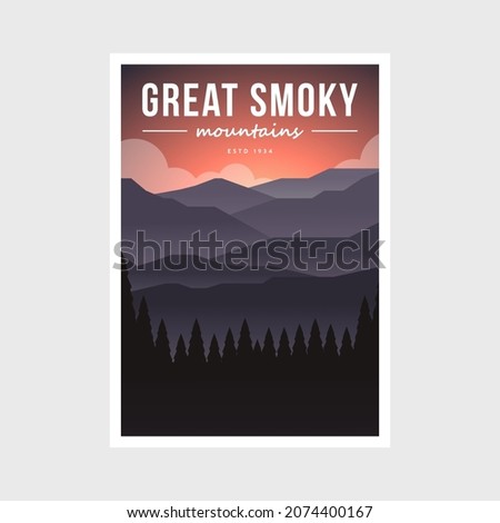 Great Smoky Mountains National Park modern poster vector illustration design