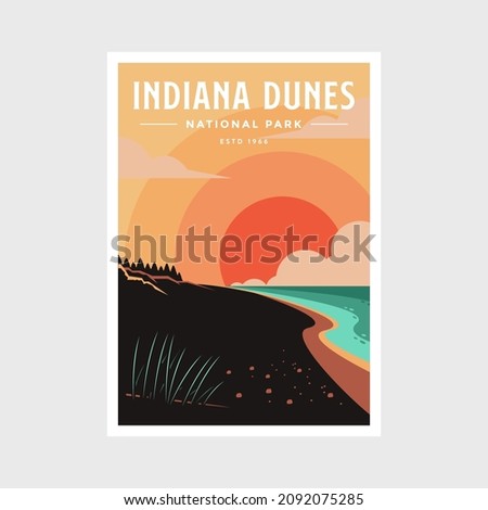 Indiana Dunes National Park poster vector illustration design