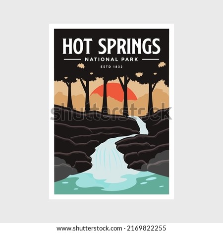 Hot Springs National Park poster vector illustration design