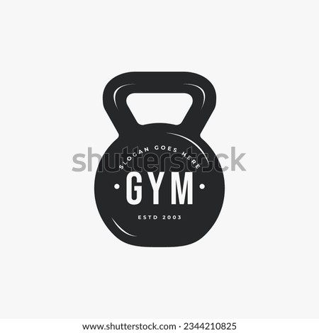 Vintage monochrome fitness gym CrossFit emblems logo on white background