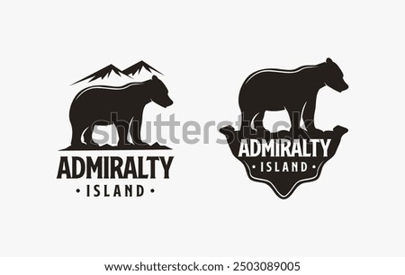 Admiralty Island logo vector theme, bear logo vector on white background