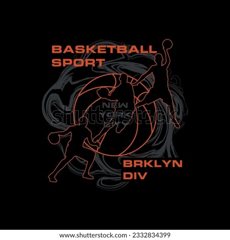 new vector Theme basketball.Brooklyn division. Sport typography, t-shirt graphics, poster, banner, flyer, print and postcard,etc