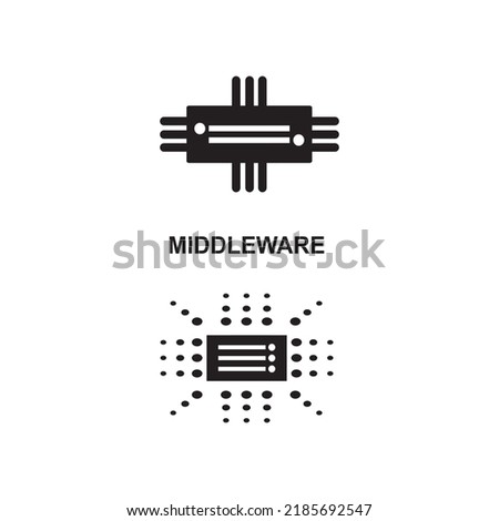 Middle Ware Icon. System Intergration Icon. database concept. 