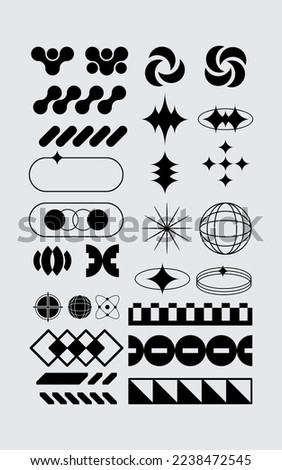 Hypebeast symbol  HUD element poster icon futuristic interface vector set editable