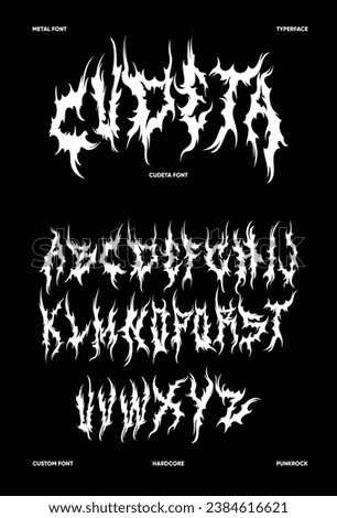 Metal font cudeta typography vector punk rock hardcore dark music typerface editable