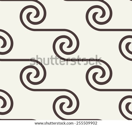 Seamless pattern with spiral curls. Repeating texture. Stylish background with linear twisted elements.