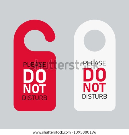 Do not disturb door hanger signs isolated message for peace. EPS10