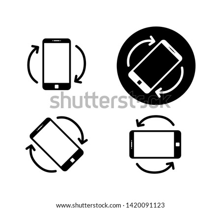 Rotate smartphone icon isolated. Mobile screen rotation. Horisontal or vertical rotation icons. EPS 10