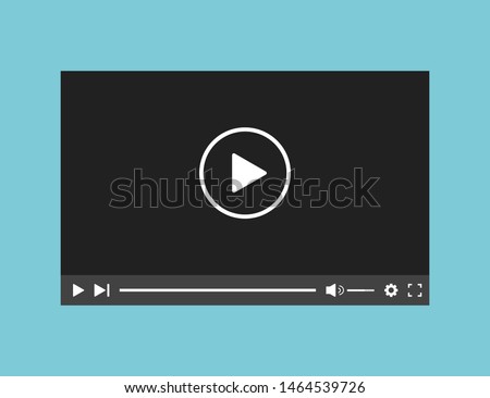 Video player web application interface template. Bar screen window application. Movie template. EPS 10