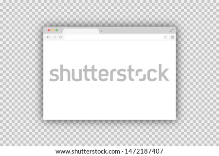 Browser window vector isolated in trendy flat design. Vector page template. Mock up website interface. Global network. EPS 10