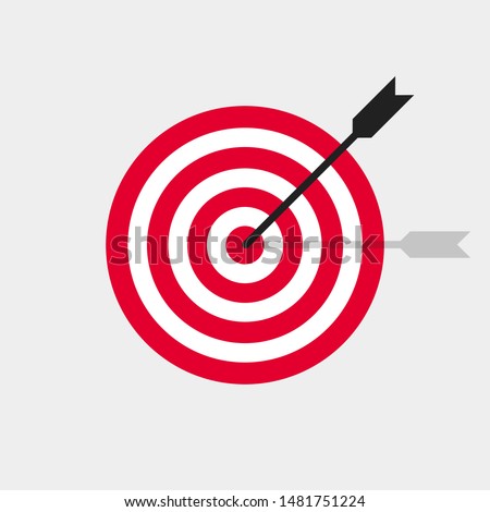 Target and arrow vector icon in trendy flat style. Business concept illustration. Success strategy design. EPS 10