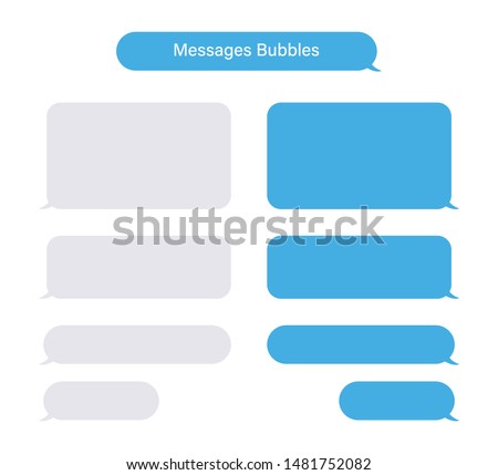 Bubbles messages chat speech vector isolated. Sms or mms bubble text. Communication elements. EPS 10