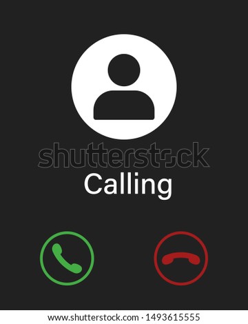 Calling in realistic style. Cell phone icon vector. Social media icon user. Interface social media. Video call screen template. Social media mockup. Call screen smartphone. EPS 10