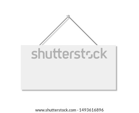 Realistic banner for paper design. Isolated vector illustration. Realistic vector signboard on white background. EPS 10 Foto d'archivio © 