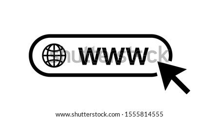 Web icon. WWW sign. Search www vector icon. Web hosting technology. Globe hyperlink icon. Isolated vector. Browser search website page. EPS 10