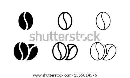 Coffee bean icon isolated on white background. Line bean icon. Morning coffee vector. Black line grain icon design. Coffee sign or symbol line design. EPS 10