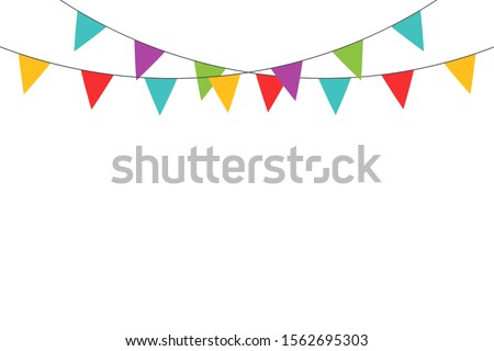 Realistic ribbon on yellow backdrop. Happy carnival. Confetti festive colorful carnival illustration. Celebrate background. EPS 10 Imagine de stoc © 