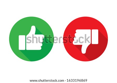 Thumb up Thumb down vector isolated icons. Social media app. Design element set. Feedback sign. Positive or negative sign or symbol. EPS 10
