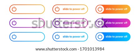 Switch toggle button On Off gradient . Vector isolated icon. Gradient web ui design. Power switch icon. Round button. Button with switch. EPS 10