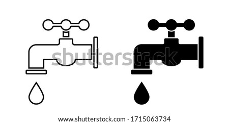 Tap water. Vector isolated icon. Faucet vector icon. Bathroom faucet icon. EPS 10