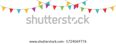 Carnival  colored garlands and bunting. Vector isolated illustration. Confetti festive colorful carnival illustration. Celebrate background. EPS 10 Imagine de stoc © 