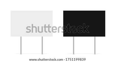 Yard sign vector isolated blank element. Copy space. Horizontal advertising banner. Mockup horizontal. Vector banner. EPS 10