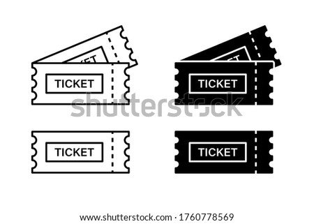 Ticket icon. Vector isolated element. Line raffle ticket symbol. Stock vector. EPS 10