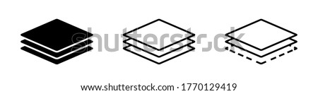 Layer line icon. Vector isolated elements. Outline three layers of roof vector icon. Stock vector. EPS 10