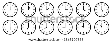 Clock icon collection. Time, stopwatch, clock hours set of isolated signs. Stock vector elements. EPS 10