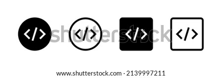 Code icon. Code html signs. Program coding icons. Coding sign. Stock vector. EPS 10
