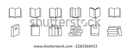 Book icon. Literature book icons collection. Textbook icons. EPS 10